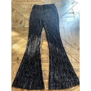 Urban Outfitters Black Plisse Flare Trousers Size Sm